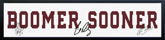BOOMER SOONER Sign reproduced autographs by Lincoln Riley, Baker Mayfield, & Kyler Murray