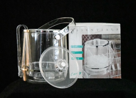Acrylic ice bucket & tongs