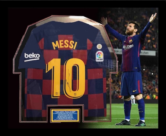 Lionel Messi autographed & framed jersey