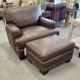 Craftsman leather chair & ottoman