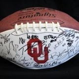 OU Football autographed in Stoops' last season -