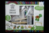 Easel art set with canvas projects, easel, paints & brushes