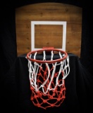 Indoor basketball goal with rim and net