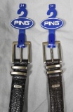Two Ping men's belts, both 34