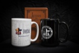 FCA black mug, FCA white mug, & Jesus Calling devotional book