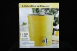 Yellow ceramic drink dispenser 2.5 gallons