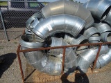 VARIOUS SIZES OF SPIRAL PIPE FITTINGS & ELBOWS W/BASKET