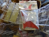 PALLET FULL OF LAWN MOWER PARTS, PULLEY'S, STARTER CLUTCH, IGNITION SWITCH, BEARINGS, WHEELS,