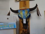 PAINTED BUFFALO HEAD