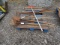 FLAT & SPADE SHOVEL, RAKES, SCRAPPER & SLEDGE HAMMER (X8)