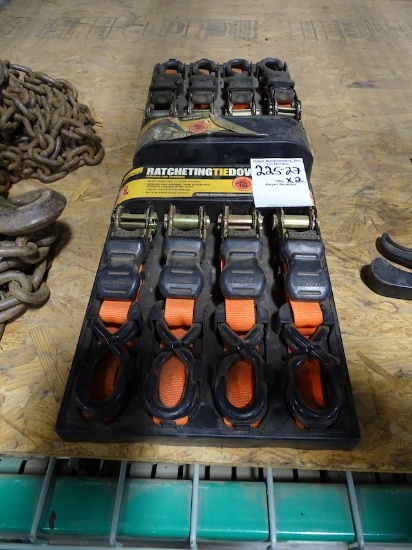 RATCHETING TIE DOWNS 15' LENGTH 4-PER PACK (X2)