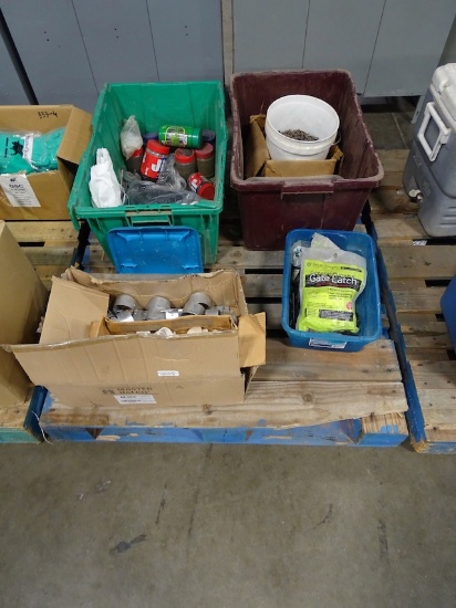 TUB W/SCREWS, NAILS, HARDWARE, GATE & FENCE PARTS