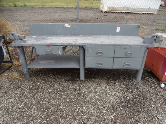 WORK BENCH TABLE W/2 VISE'S