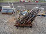 CART W/SHOVELS, AXES & SCRAPERS
