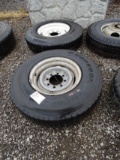 8 HOLE RIMS W.HANKOOK MAXI-VONTAGE F-19 7.5R16LT (X2)