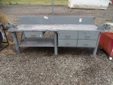 WORK BENCH TABLE W/2 VISE'S