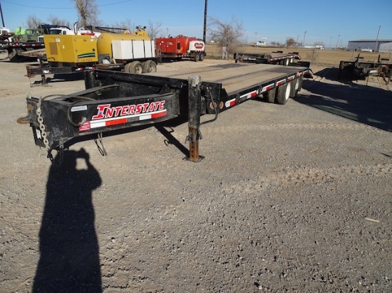 2020 INTERSTATE FLAT BED TRAILER, 20’ DECK, 6’ DOVE, 6’ FOLD DOWN RAMPS,