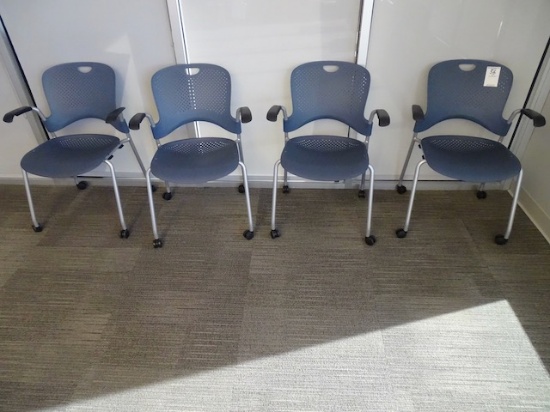 CASTERED ARM CHAIRS (X8)