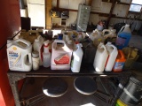 ALL CHEMICALS ON TOP OF METAL WORKBENCH X1