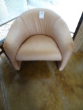 LEATHER BARREL CHAIRS (X2)