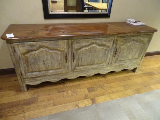 DISTRESSED SIDE CABINET W/3 DRAWERS