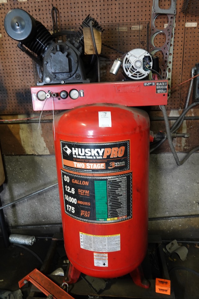 HUSKY PRO 80 GALLON AIR COMPRESSOR NEEDS MOTOR Proxibid