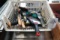 BASKET OF SCREWDRIVERS, BUDDY KNIVES, CHISELS, ETC