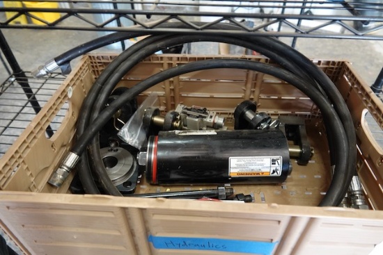 TOTE OF HYDRAULIC HOSES CYLINDER & COMPONENTS