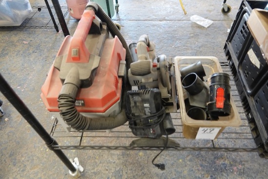 PORTER CABLE SAW VACUUM & CHARGER, (NO BATTERY)