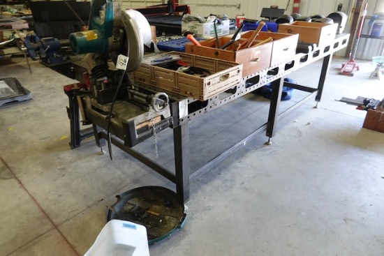 LARGE WELDING TABLE W/VICE 5’X10’ ADJUSTABLE LEGS