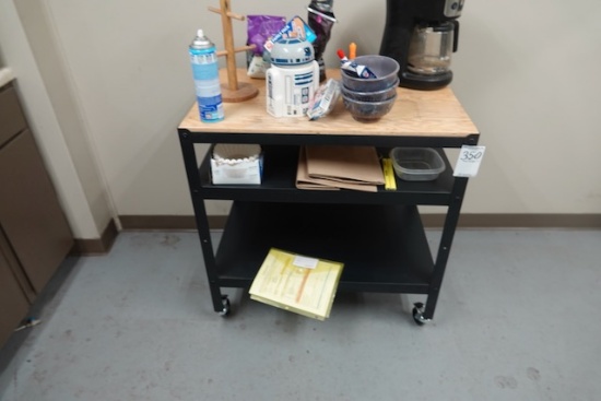 ROLLING METAL CART W/CONTENTS