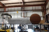 CONTENTS OF THE TOP SHELF INCLUDING FACE SHIELD FILTERS & BASKETBALLS