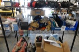 CONTENTS OF SHELF INCLUDING GLOVES, HEATED SOCKS, MASKS, ETC