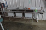 3 HOLE COMMERCIAL S/S SINK