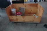 WOODEN BOX W/CASTERS