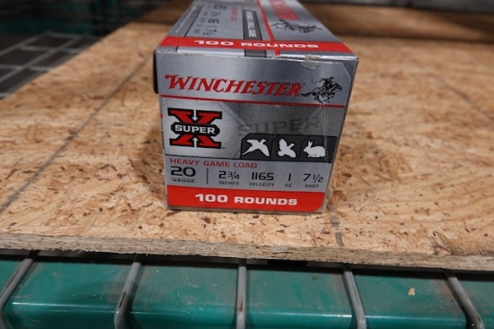 WINCHESTER SUPER X UPLAND & SMALL GAME 20GA 2 3/4" 1 OZ 7 1/2 SHOT 1165 VEL 25 PER BOX (X4)
