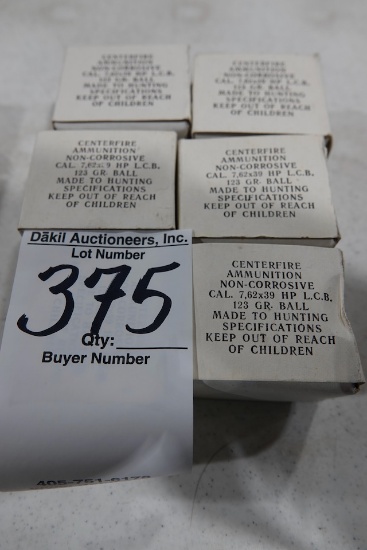 CENTERFIRE AMMUNITION 7.62X39 HP L.L.B 123 GR. 20/BOX (X6)