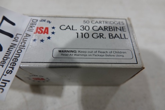 BOX OF USA 30 CAL CARBINE 110GR BALL
