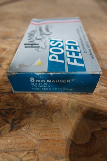 BOX OF HANSEN POSI FEED 8MM MAUSER 170GR SP