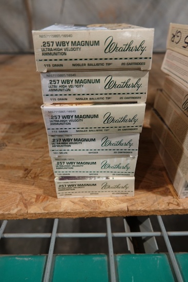WEATHERBY .257 WBY MAGNUM ULTRA-HIGH VEL 115GR NOSLER BALLISTIC TIP 20 PER BOX (X6)