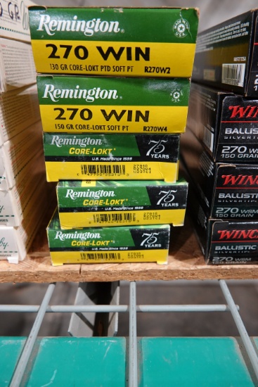REMINGTON HIGH VEL 270 WIN 130GR CORE-LOKT PTD SP 20 PER BOX (X5)