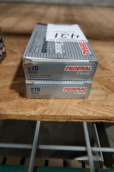 FEDERAL CLASSIC 270 WIN 150 GR. HI-SHOK SOFT POINT ROUND NOSE 20/BOX (X2)
