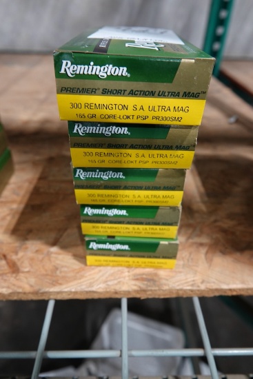 REMINGTON PREMIER SHORT ACTION ULTRA MAG 300 REM 165GR CORE LOKT PSP 20 PER BOX (X5)