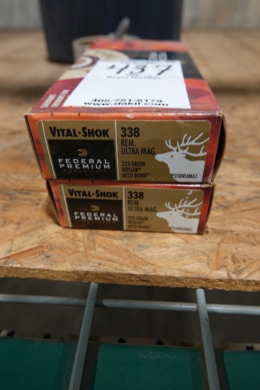 FEDERAL PREMIUM VITAL-SHOCK 338 REM ULTRA MAG 225GR NOSLER ACCUBOND 20 PER BOX (X2)