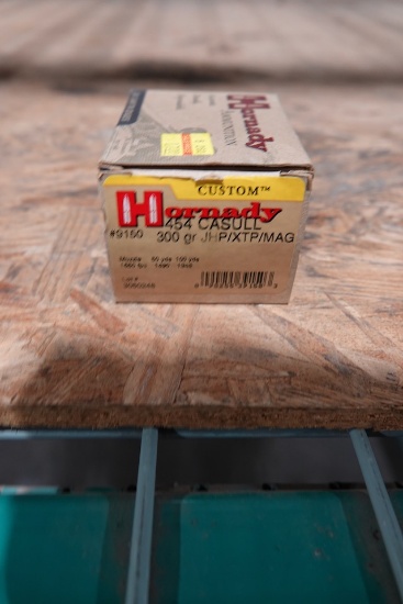 BOX OF HORNADY CUSTOM 454 CASULL 300GR JHP/XTP/MAG