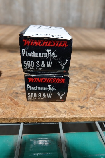 WINCHESTER PLATINUM TIP 500 S&W 400GR PTHP 20 PER BOX (X2)
