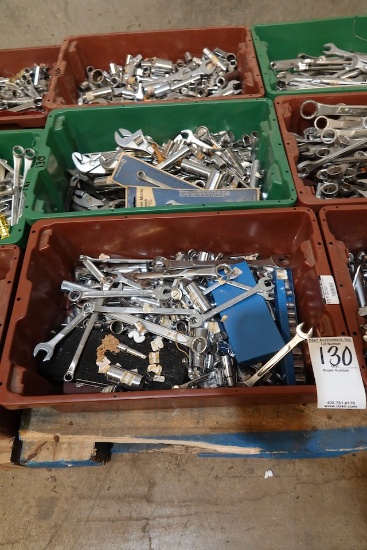 TUBS OF ASSORTED WRENCHES & SOCKETS (X3)