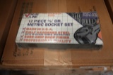 CASES OF 12 PC 3/8” METRIC SOCKET SETS 20 CT (X5)