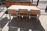 ALUMINUM OUTDOOR TABLE 31”X75” W/6 CHAIRS X1