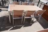 ALUMINUM OUTDOOR TABLE 31”X75” W/6 CHAIRS X1